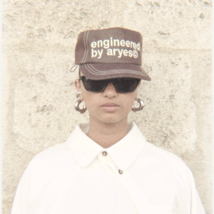 La casquette "Typographie" marron