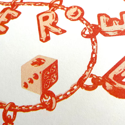 "Chain" print - rouge/jaune