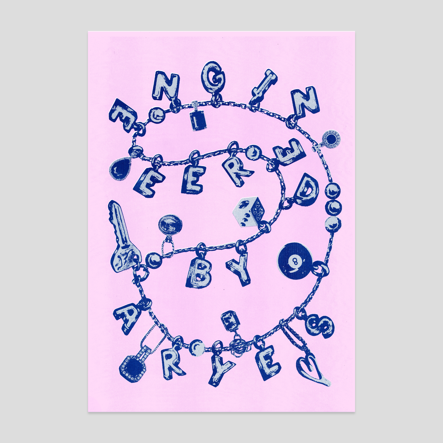 "Chain" print - bleu/rose